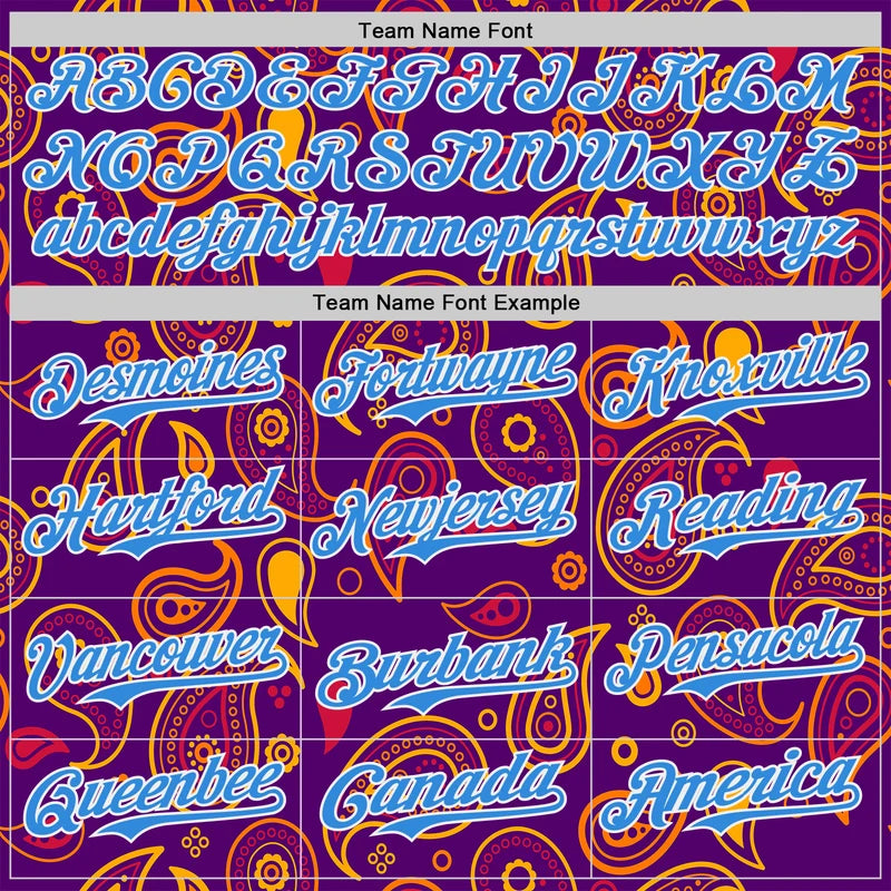 Custom Purple Electric Blue-White Burning Man  Baseball Jersey