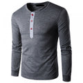 New Men's Long-Sleeved Round Neck Collar T-Shirt