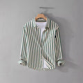 Men's Long-sleeved Casual Trendy Simple Striped Shirt