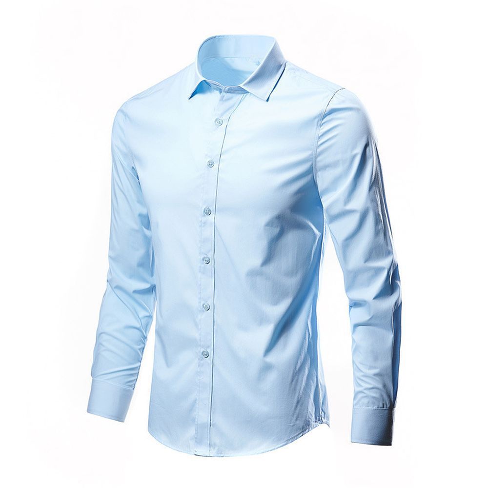Solid Color Long-sleeved Slim-fit Formal Business Shirt