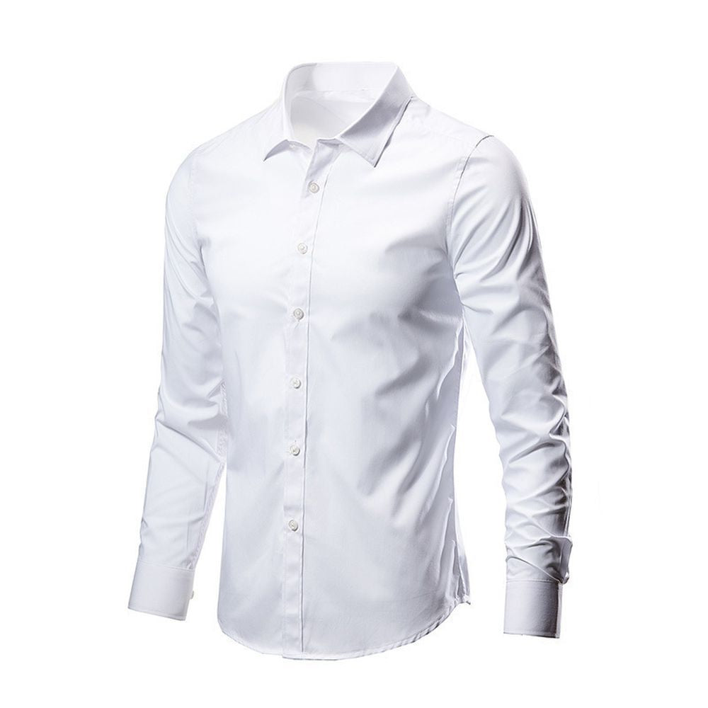 Solid Color Long-sleeved Slim-fit Formal Business Shirt